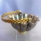 Silver Plate Scalloped Basket With Gold Tone Braided Handle. Baskets photo 5