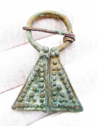 Viking Bronze Penannular Omega Brooch - Ancient Historic Artifact - D50 photo