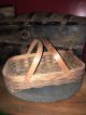 Antique Primitive Split Splint Oak Bent Wood Market / Gathering Basket Primitives photo 4