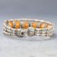 Tibetan Silver & Jade Hand - Carved Beads Bracelet Py0496 Bracelets photo 2