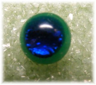 Antique Diminutive Green W Foil Under Blue Glass Peacock Eye Button photo