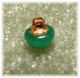 Antique Diminutive Green W Foil Under Blue Glass Peacock Eye Button Buttons photo 2