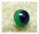 Antique Diminutive Green W Foil Under Blue Glass Peacock Eye Button Buttons photo 4