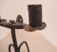 19th C Forged Iron Double Candle Holder Primitive American Antique Rush Light Primitives photo 2