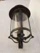 Vtg 4 Matching Italian 1950 ' S Black Iron Lantern Sconces From Train Station Chandeliers, Fixtures, Sconces photo 4