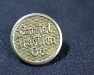 1895 Capital (washington D.  C. ) Traction Company Railway Uniform Button Strouse photo