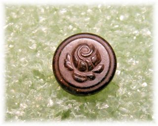 Antique Diminutive Goodyear Rubber Button Of A Rose photo
