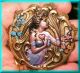 Victorian Art Nouveau Goddess Blowing Kisses Hand Painted Brass Studio Button Buttons photo 2