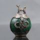 Collectable Green Jade Armor Tibetan Silver Hand - Carve Zodiac Statue - - Dog Other Antique Chinese Statues photo 1