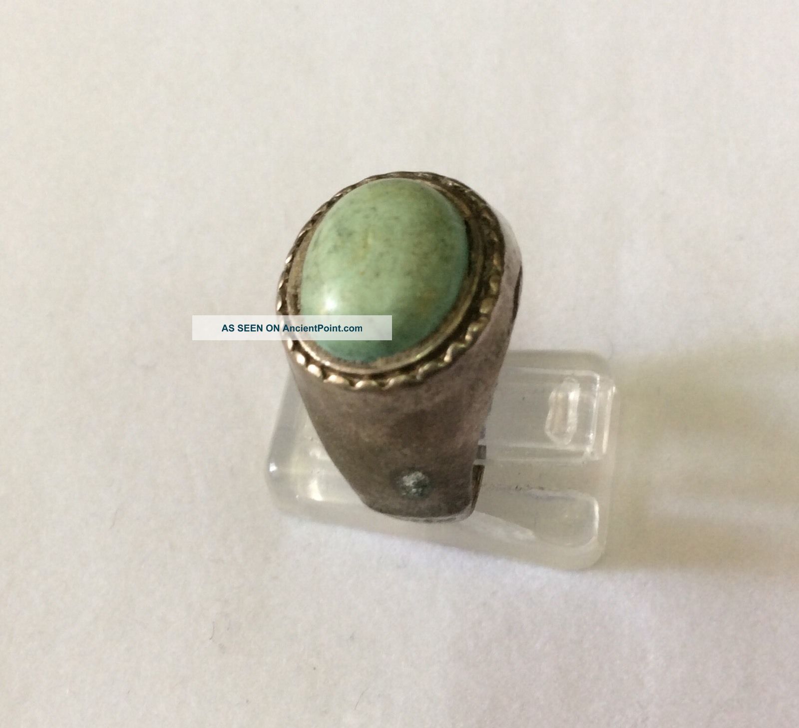 Mens Near Eastern Engraved Old Turquoise Rings Vintage Medieval Afghan Antique 8 Islamic photo