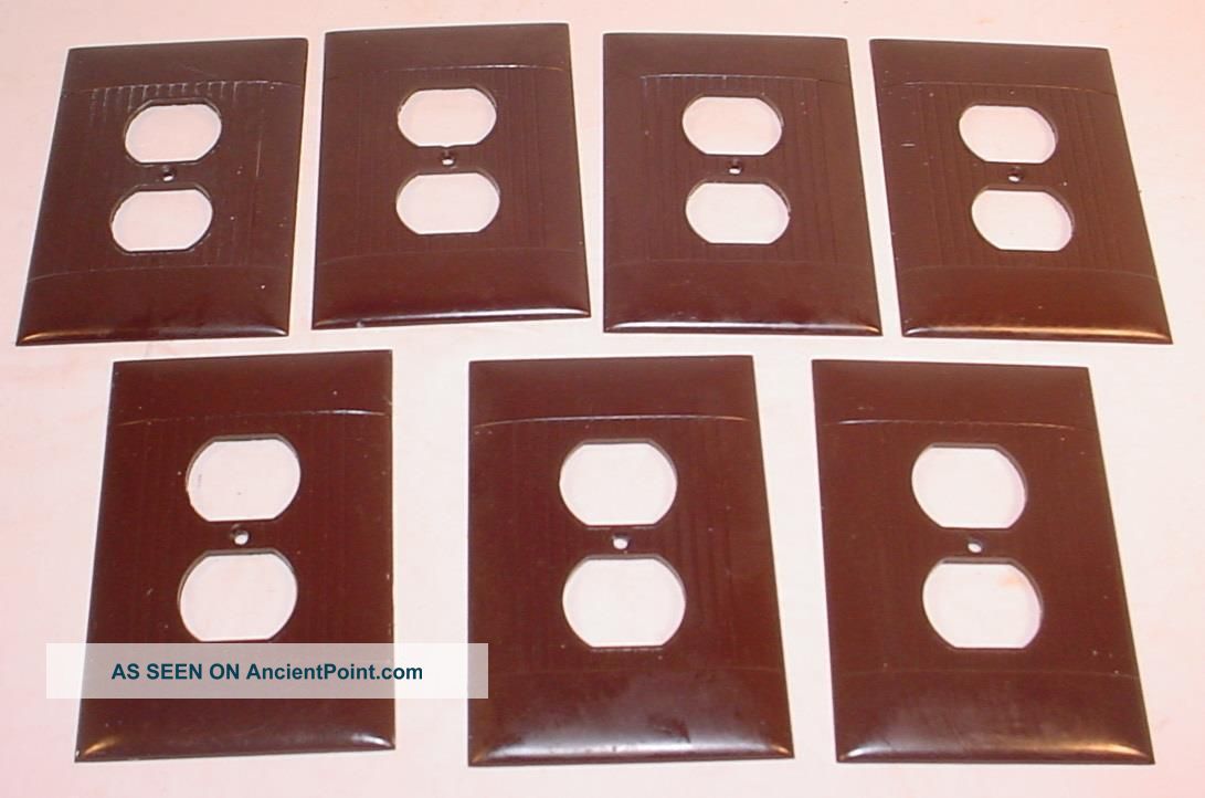 7 Sierra Electric Oversize Brown Ribbed Deco Wall Outlet Covers / Plates Switch Plates & Outlet Covers photo