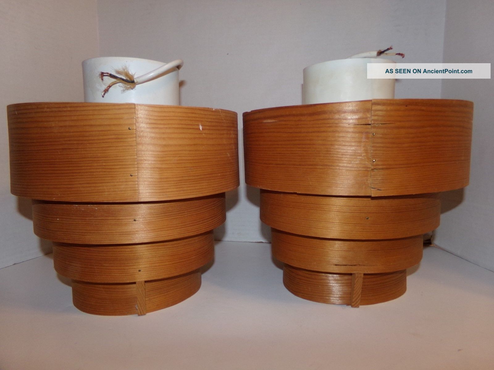2 X Pine Hanging Ceiling Lights Mid Century Modern 50 ' S - 60 ' S - Ab - Ellysett - Markar Mid-Century Modernism photo