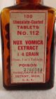Vintage Parke Davis Poison Apothecary Medicine Nux Vomica Bottle Full Contents Bottles & Jars photo 1