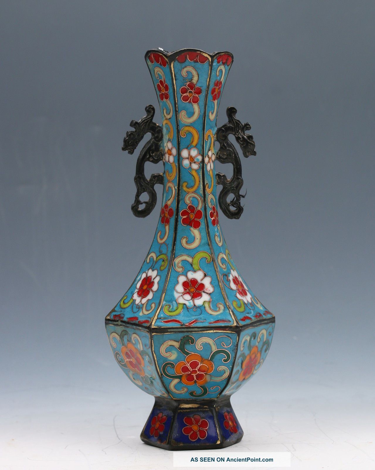 Chinese Cloisonne Handmade Vase W Kangxi Mark Gd9309 Vases photo