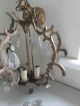 Vintage Glass Brass And Crystal Drop Electric Chandelier - Needs Restored Chandeliers, Fixtures, Sconces photo 3