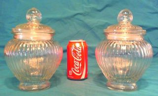 Vintage Large Glass Apothecary Candy Jars,  Old Drug Store,  9 