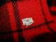 Awesome Vtg Deep Red Blue Black Wool Plaid Fringed Stadium Camp Blanket 50x62 Hearth Ware photo 3