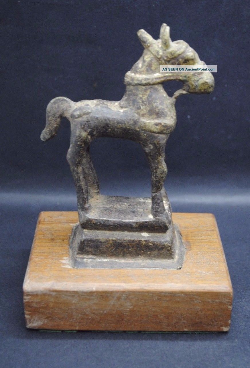 Rare Ancient Roman Bronze Mounted Horse Figurine Roman photo