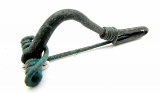 Roman Bronze Bow Type Brooch/fibula - Ancient Historic Artifact - D160 photo