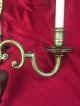 Vintage Pair Solid Brass Engraved Double Sconce Light Chandeliers, Fixtures, Sconces photo 7