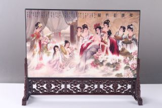 Ancient Chinese Good Chinese Painting “beautiful Woman”screen Scroll H736 photo