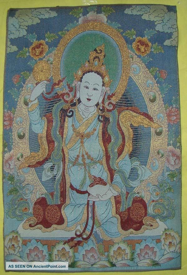 Tibetan Nepal Silk Embroidered Thangka Tara Tibet - - Bodhisattva K2 Other Chinese Antiques photo