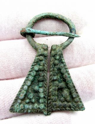 Viking Bronze Penannular Omega Brooch - Ancient Historic Artifact - D154 photo