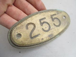 Vintage Brass House Number Plaque Room Sign Beading Architectural Antique 255 photo