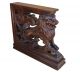 French Victorian Oak Wood Carved Corbels Architectural Support Furniture Lion Corbels photo 4