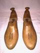 Antique Pair Shoe Forms Sellwell Brand With Spring Adjustment Slot Maple Wood Industrial Molds photo 1