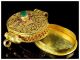 Heavy 24ct Gold Gilded On Silver,  Ruby,  Emerald Box Roman photo 2