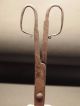 18th C Primitive Antique Hand Forged Wrought Iron Pipe Tongs Hearth Utensil Primitives photo 2