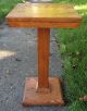 Antique Arts Crafts Mission Oak Pedestal Plant Fern Stand Lamp Accent Table 1900-1950 photo 1