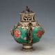 Chinese Antique Porcelain Inlaid Tibetan Silver&monkey Lid Incense Burner X0223 Incense Burners photo 1