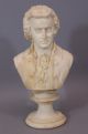 Antique Hand Carved,  Wolfgang Amadeus Mozart Alabaster Stone Bust Sculpture,  Nr Keyboard photo 1