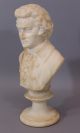 Antique Hand Carved,  Wolfgang Amadeus Mozart Alabaster Stone Bust Sculpture,  Nr Keyboard photo 4