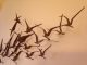 Mid Century Modern C Jere? Wall Sculpture Brass Flock Of Seagull Birds In Flight Mid-Century Modernism photo 3