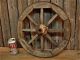 Early Antique Primitive Rustic Old Wooden Spoked Wagon Wheel 