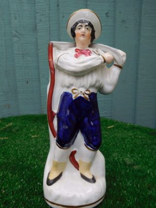 Mid 19thc Staffordshire Porcellaneous Haymaker Figure With Scythe C1840s photo