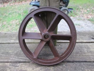 Vintage Cast Iron - Flat Belt Pulley 10 Inch - Steampunk - Industrial Age photo