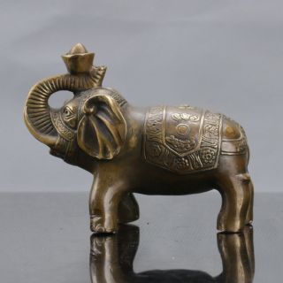 Chinese Brass Hand - Carved Elephant Statues D185 photo