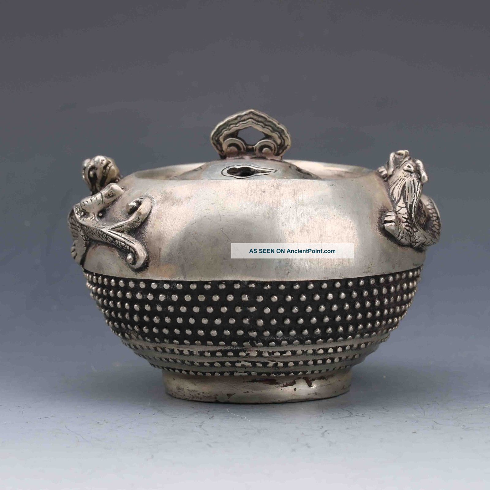 Tibetan Silver Handwork - Carved Dragon Incense Burner Gd5935 Incense Burners photo
