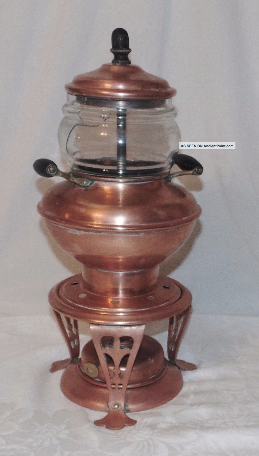 Antique Copper Coffee Pot Percolator Jos Heinrichs Spigot On Stand