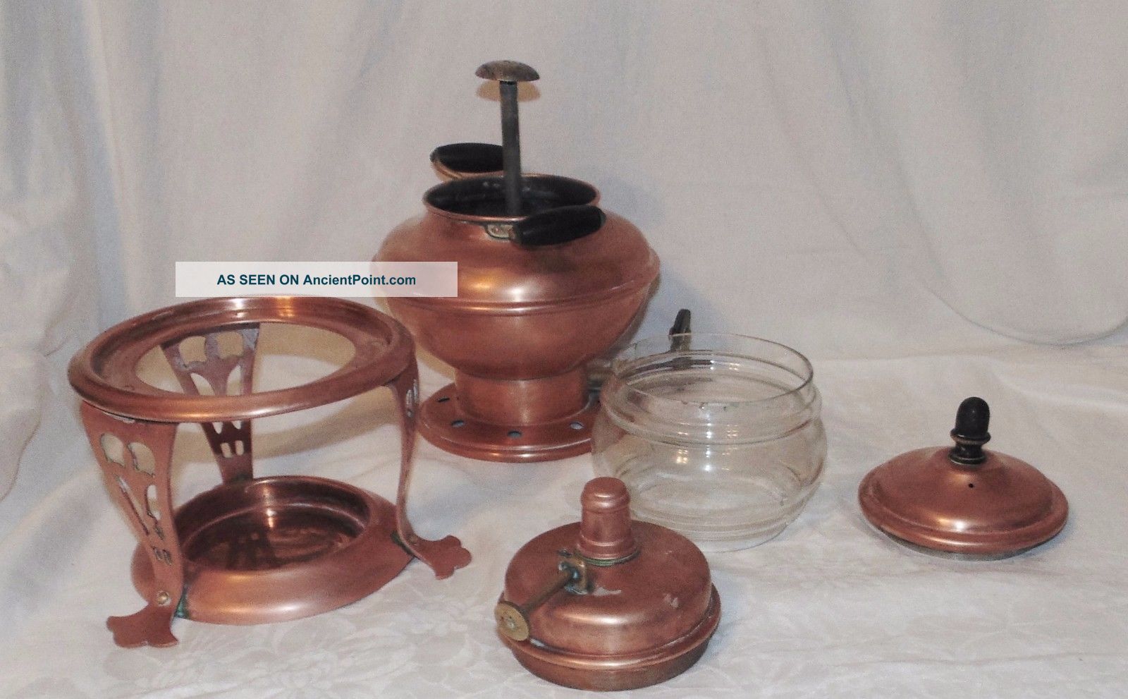 Antique Copper Coffee Pot Percolator Jos Heinrichs Spigot On Stand