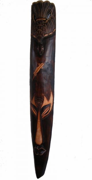 Fair Trade Hand Carved Indigenous ' African Style ' Long Birdshead Tribal Mask photo
