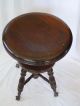 Antique Charles Parker Adjustable Piano Stool Meriden Ct W/eagle Claws 1800-1899 photo 9