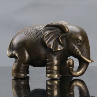 Chinese Brass Handwork Elephant Statue photo