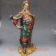 9.  2 Inch Brass Cloisonne Handwork Carved Statue - Guan Gong W Qianlong Mark Other Antique Chinese Statues photo 4
