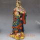9.  2 Inch Brass Cloisonne Handwork Carved Statue - Guan Gong W Qianlong Mark Other Antique Chinese Statues photo 5