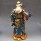 9.  2 Inch Brass Cloisonne Handwork Carved Statue - Guan Gong W Qianlong Mark Other Antique Chinese Statues photo 6